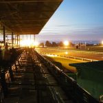 night time dirt track and stadium