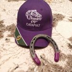 breeders cup catapult purple hat with horse shoe